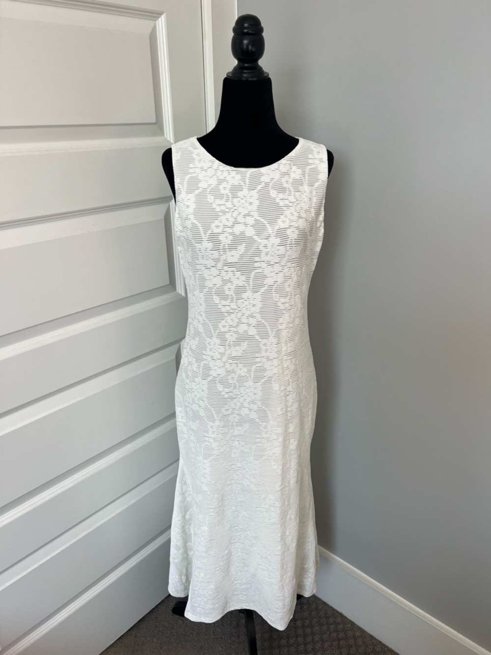 NWT FUZZI Floral Rib Sleeveless Midi Dress in Coco - Made in Italy